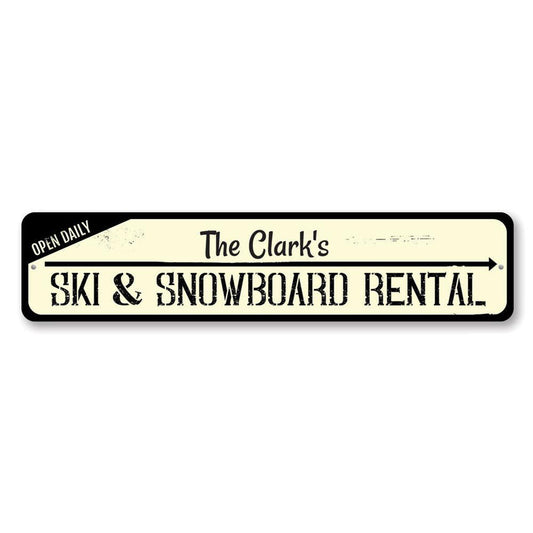 Ski & Snowboard Metal Sign