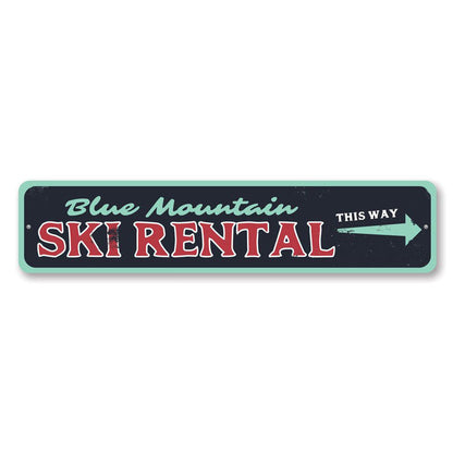Ski Rental Metal Sign