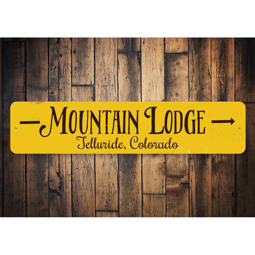 Mountain Lodge Arrow Sign