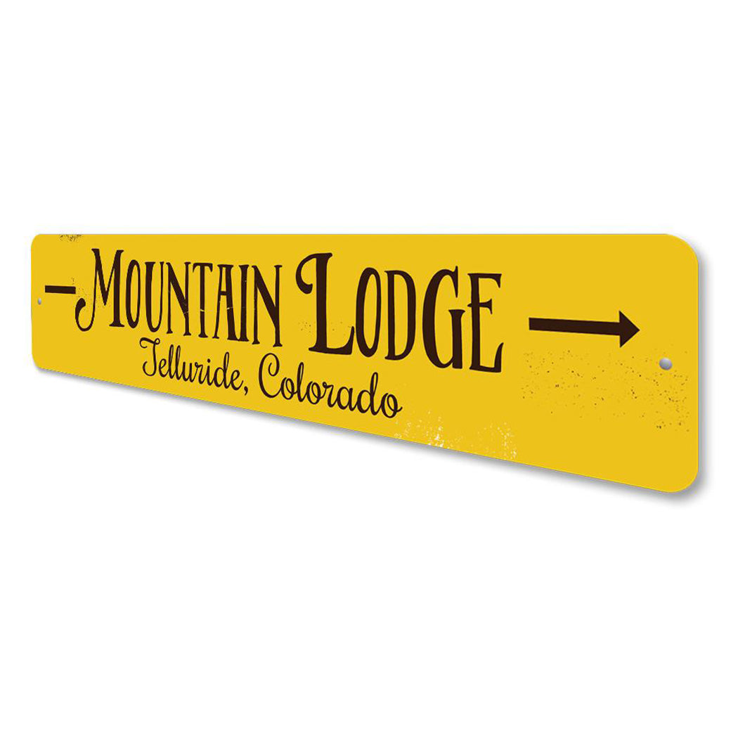 Mountain Lodge Arrow Sign