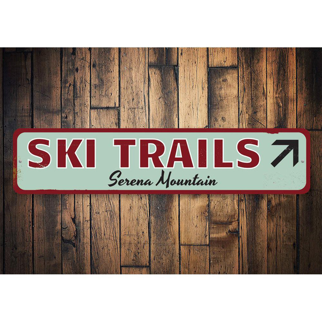 Mountain Ski Trails Arrow Sign