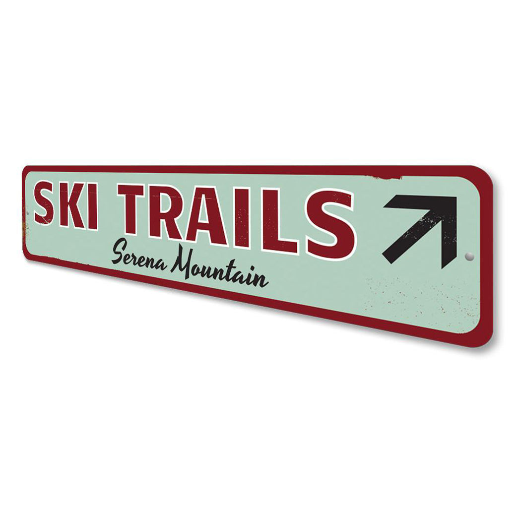 Mountain Ski Trails Arrow Sign