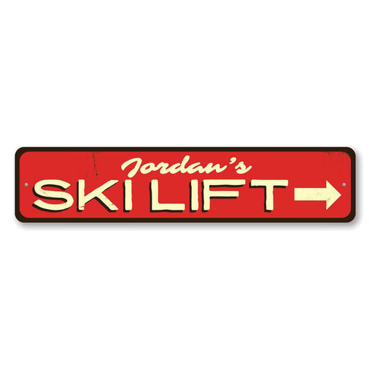 Ski Lift Metal Sign