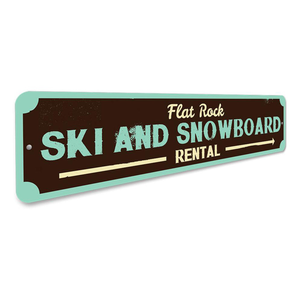 Ski & Snowboard Rental Sign
