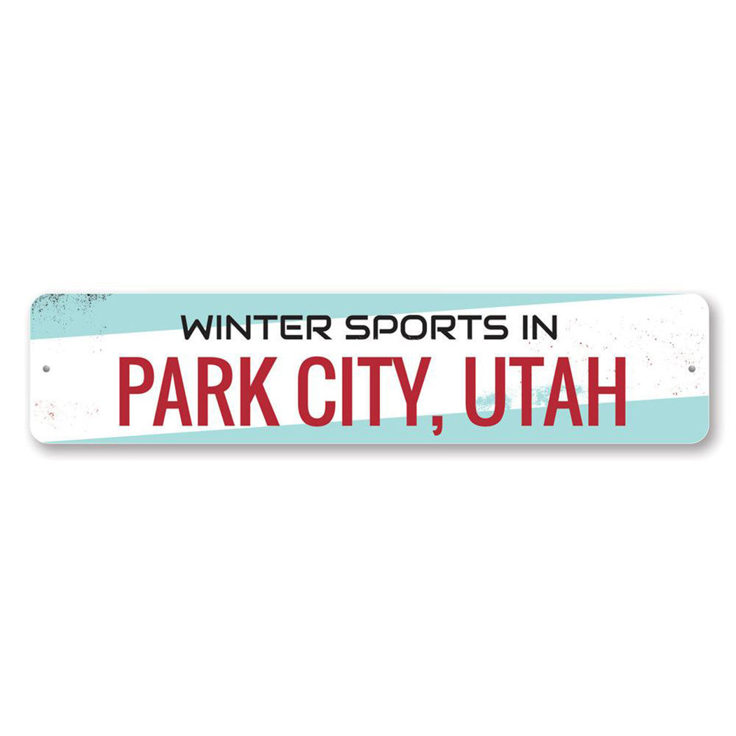 Winter Sports Metal Sign