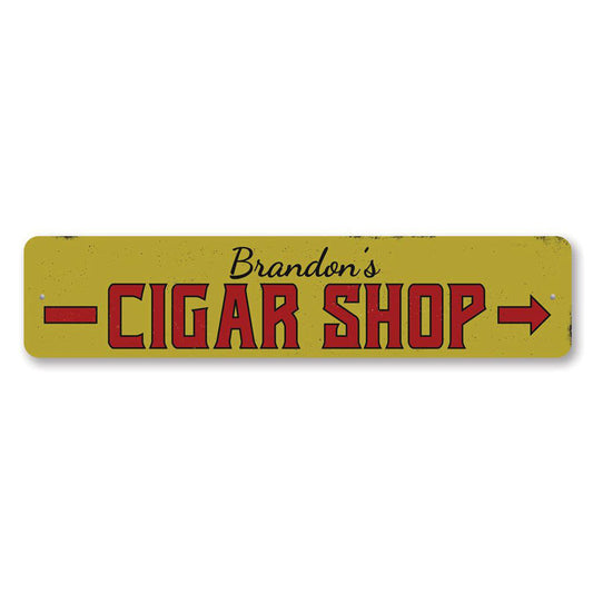 Cigar Shop Arrow Metal Sign