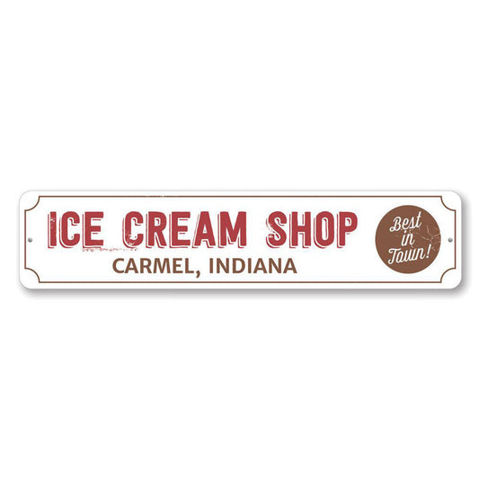 Ice Cream Shop Location Metal Sign