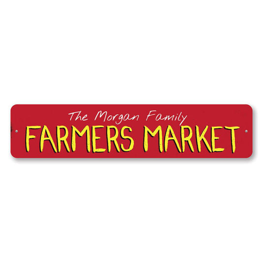 Family Farmers Market Metal Sign