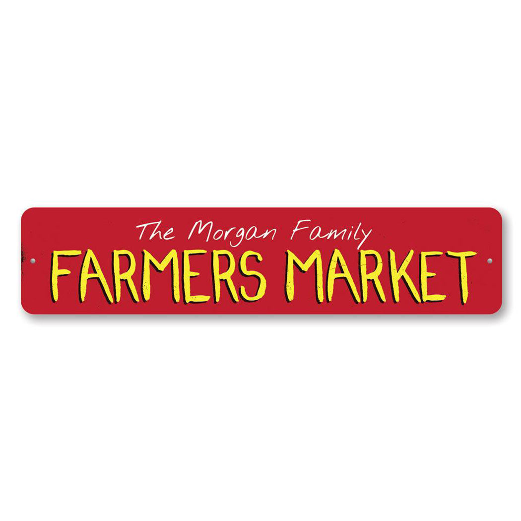Family Farmers Market Metal Sign