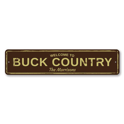 Buck Country Metal Sign