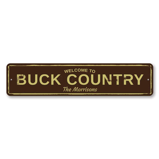 Buck Country Metal Sign