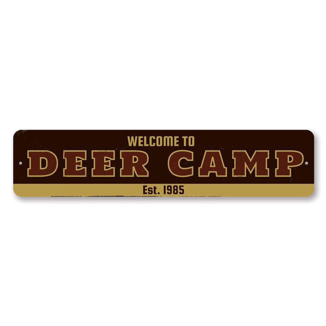 Welcome Deer Camp Metal Sign