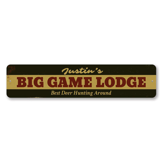 Big Game Lodge Metal Sign