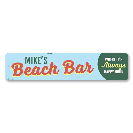 Beach Bar Name Metal Sign