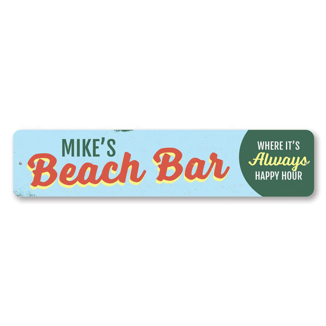 Beach Bar Name Metal Sign