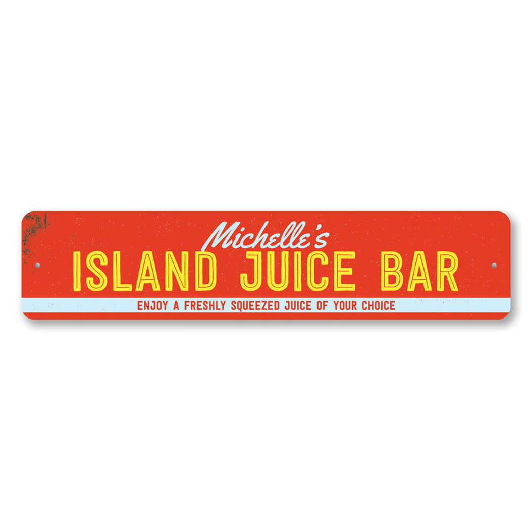 Island Juice Bar Metal Sign