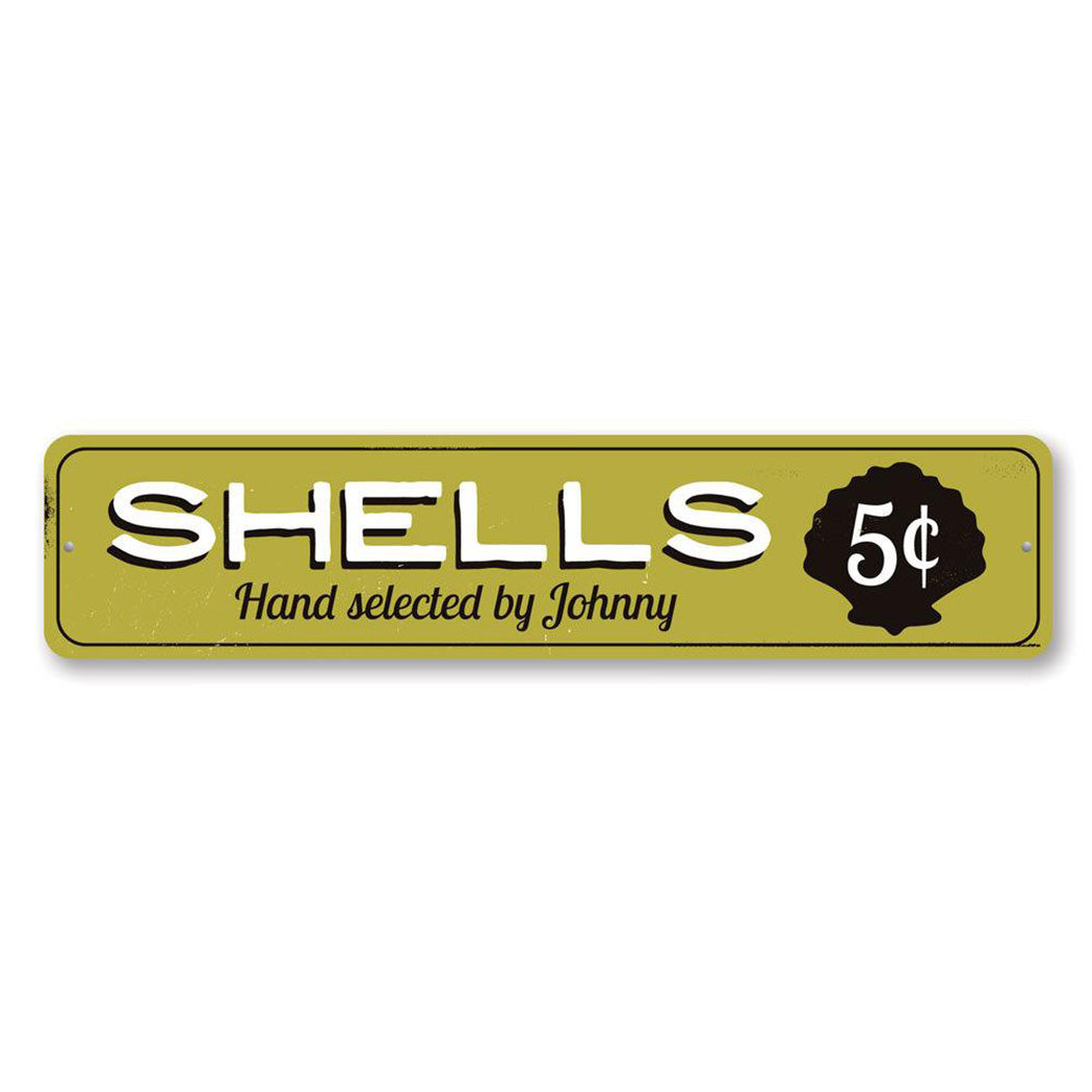 Shells 5 Cents Metal Sign