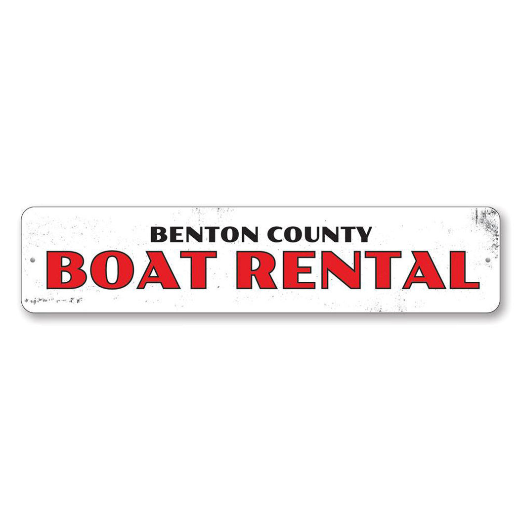 Coastal Boat Rental Metal Sign