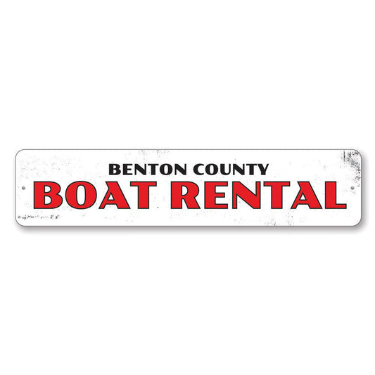 Coastal Boat Rental Metal Sign