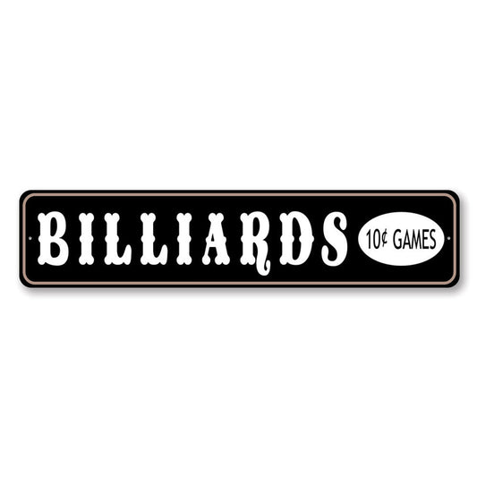 Billiards 10 Cents Sign
