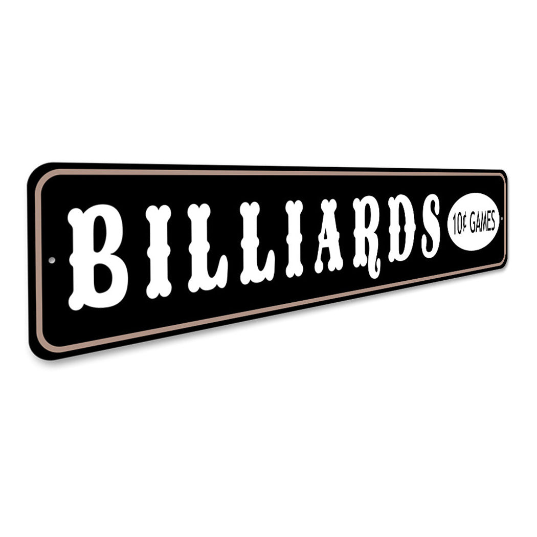 Billiards 10 Cents Sign