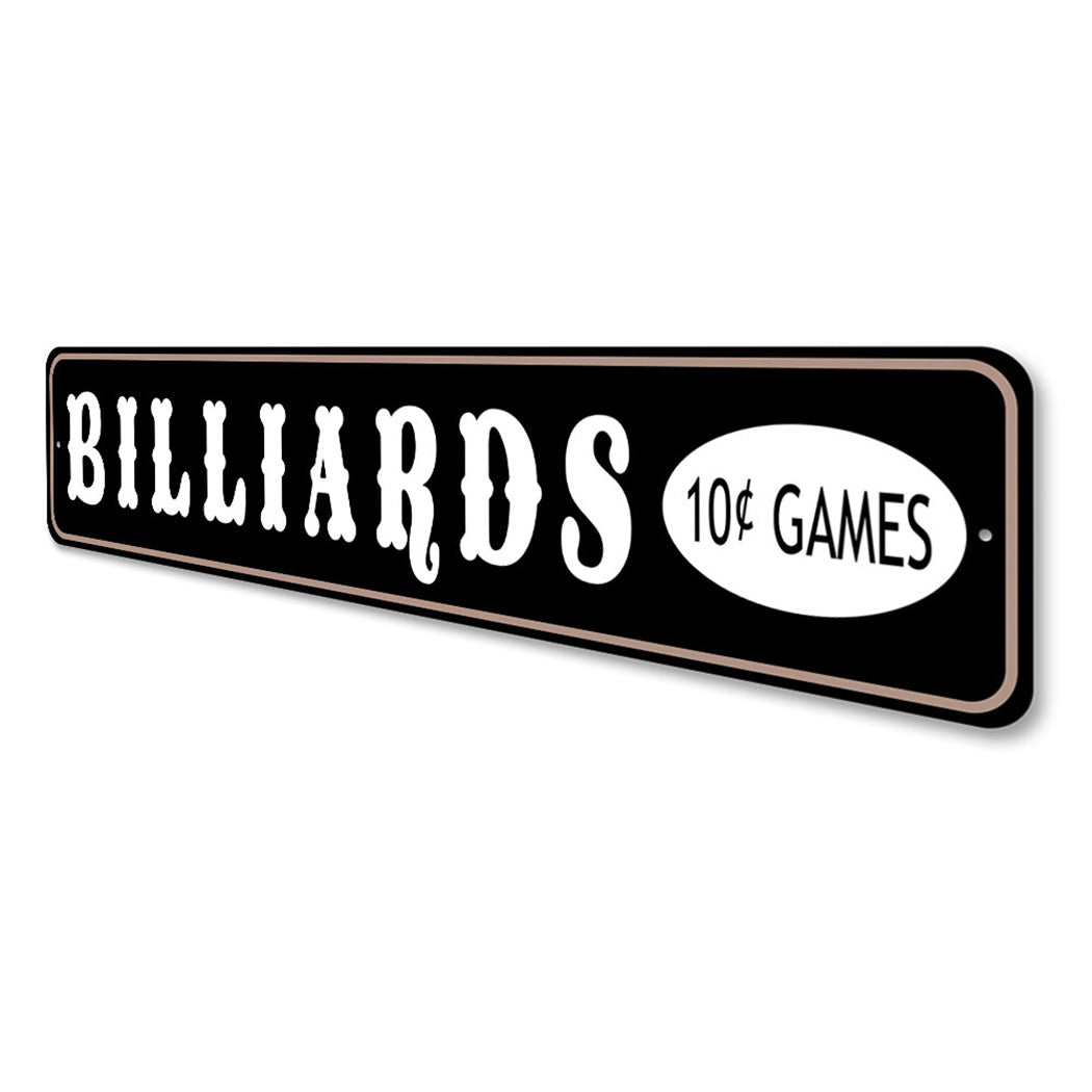 Billiards 10 Cents Sign