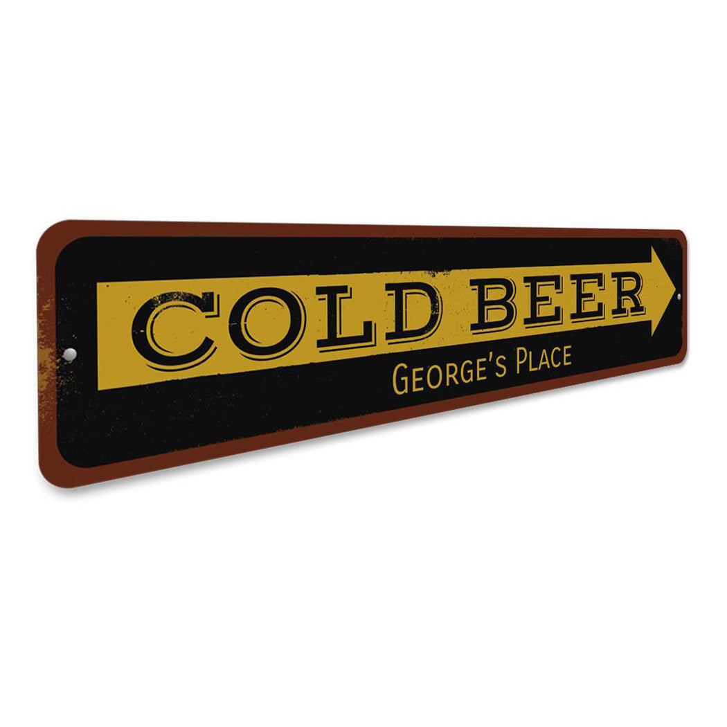 Cold Beer Arrow Sign