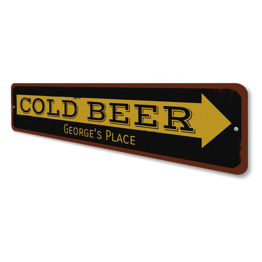 Cold Beer Arrow Sign