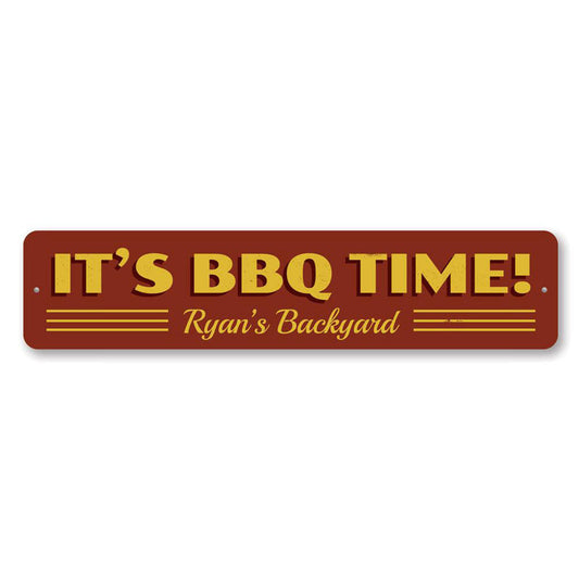 BBQ Time Metal Sign