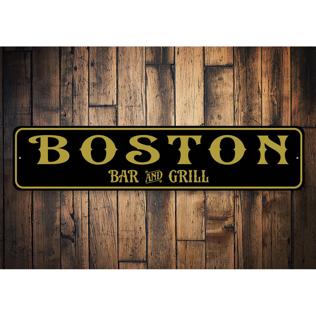 Custom Boston Bar And Grill Sign