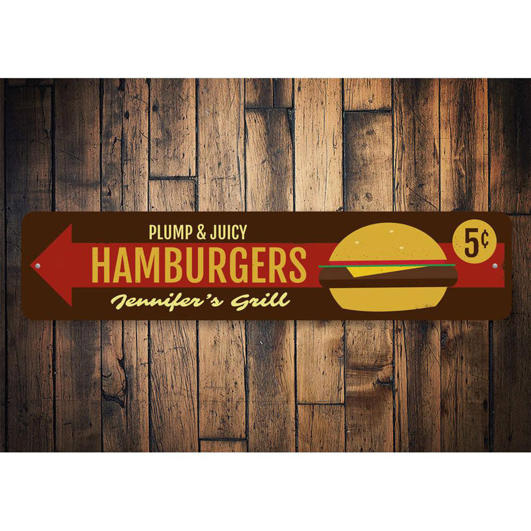 Juicy Hamburgers Sign