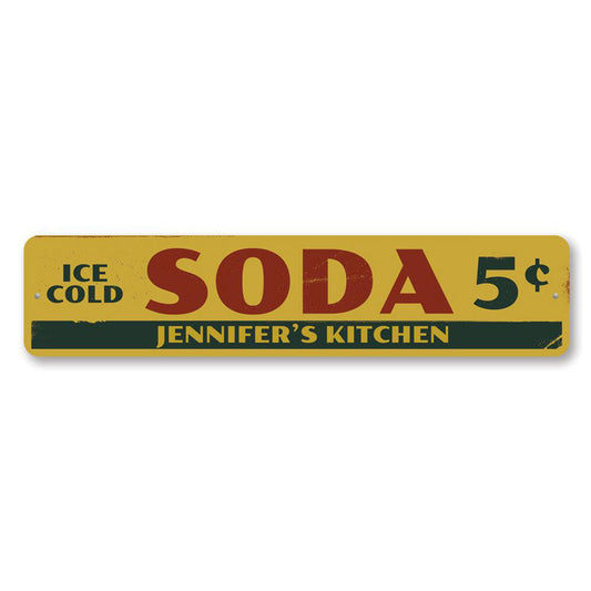 Soda 5 Cents Metal Sign
