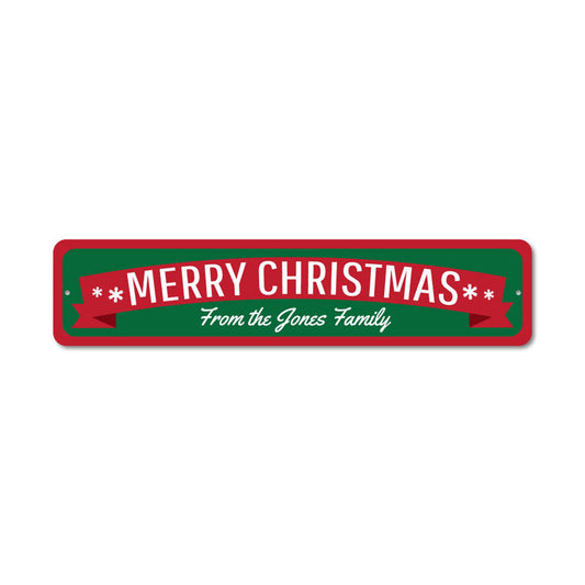 Merry Christmas Banner Metal Sign