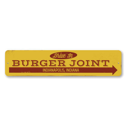 Drive In Burger Joint Metal Sign