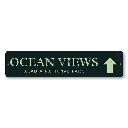 Ocean Views Metal Sign