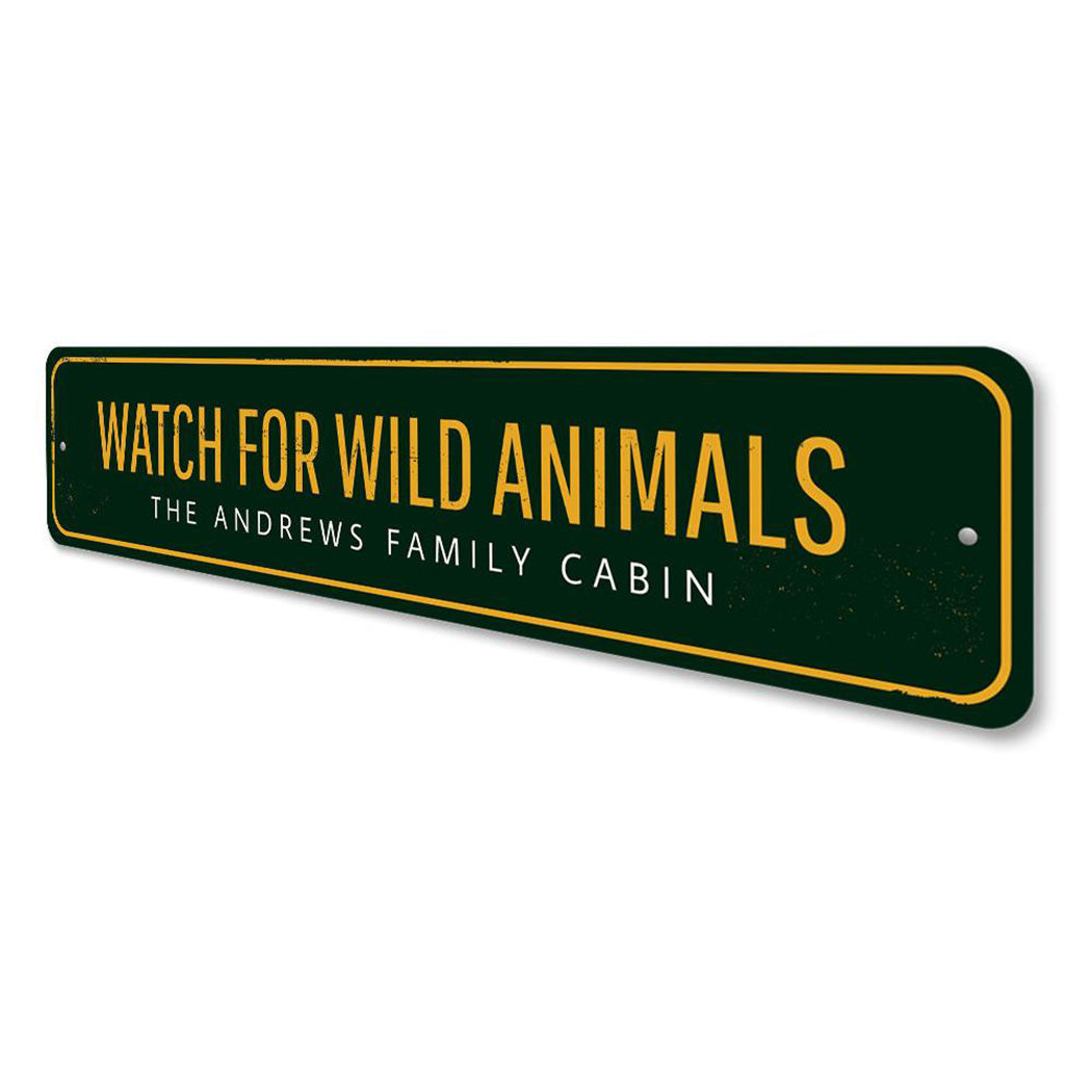 Watch For Wild Animals Sign