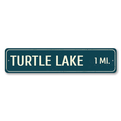 Lake Distance Metal Sign
