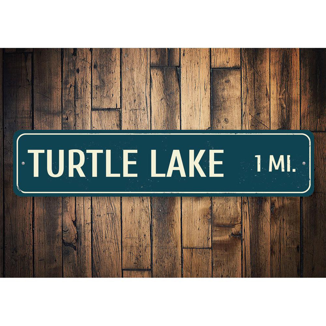 Lake Distance Sign