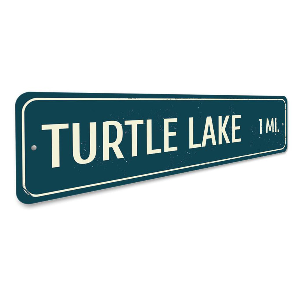 Lake Distance Sign
