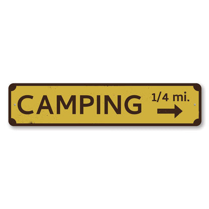Camping Mileage Metal Sign