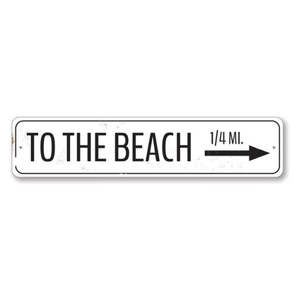 To The Beach Arrow Metal Sign