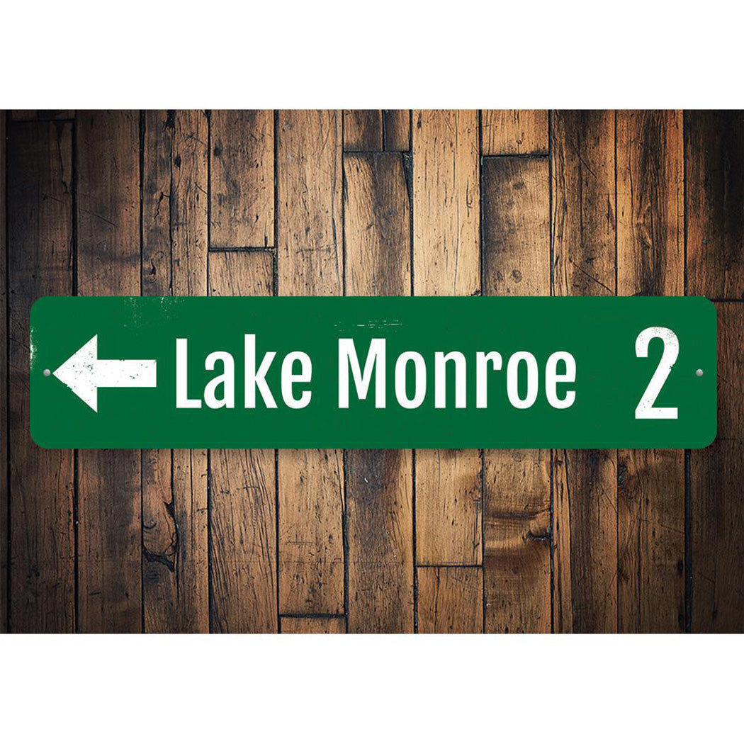 Lake Directional Mileage Sign