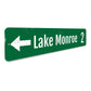 Lake Directional Mileage Sign