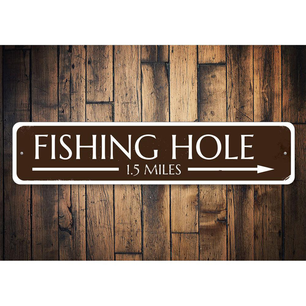 Fishing Hole Arrow Sign