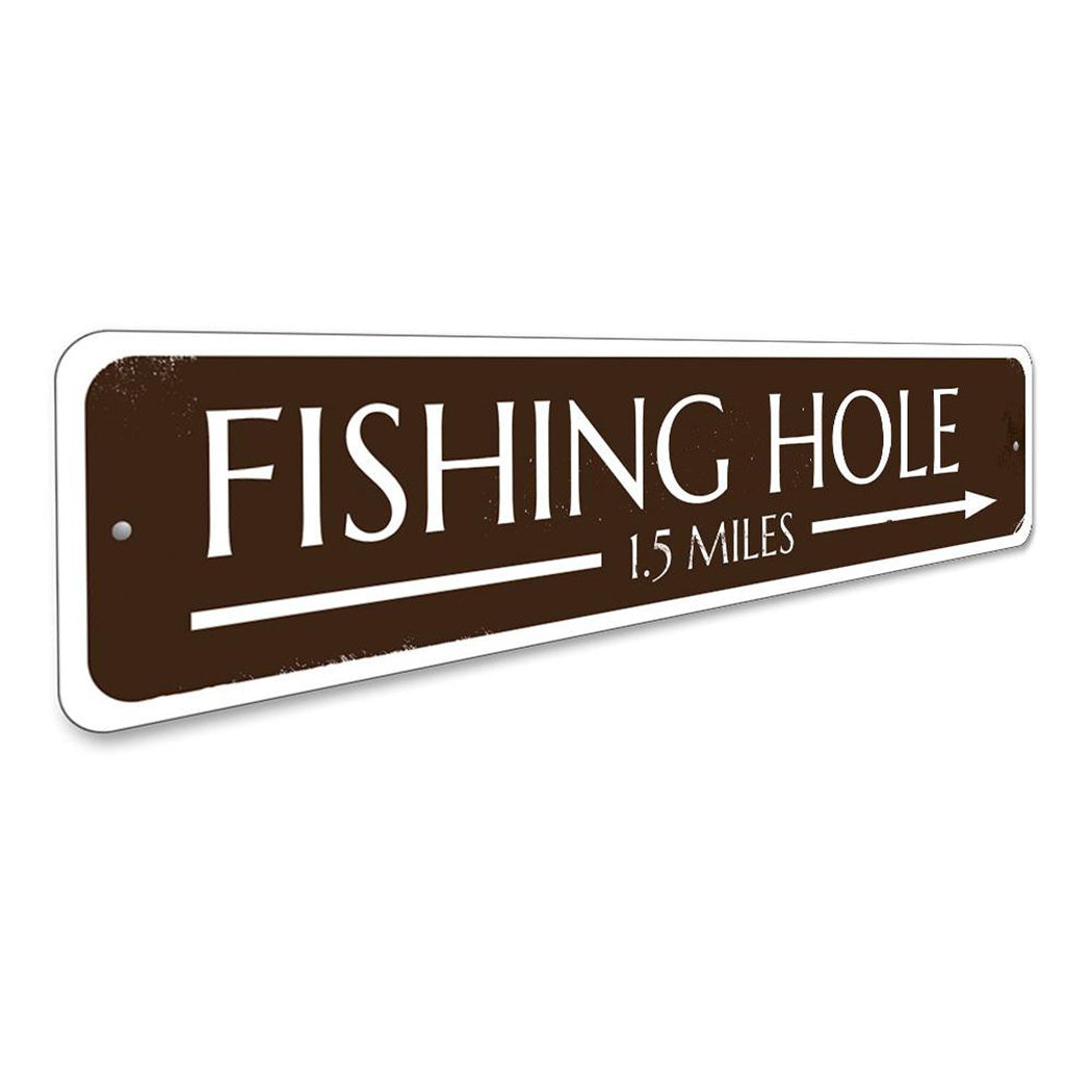 Fishing Hole Arrow Sign