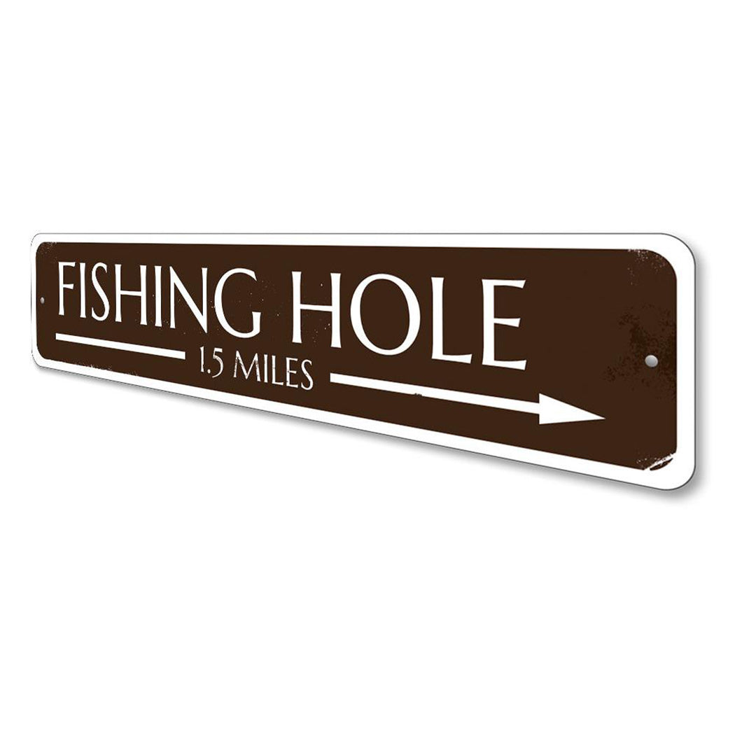 Fishing Hole Arrow Sign