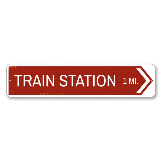 Train Station Arrow Sign