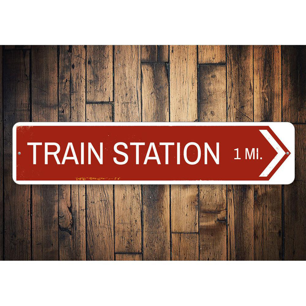 Train Station Arrow Sign