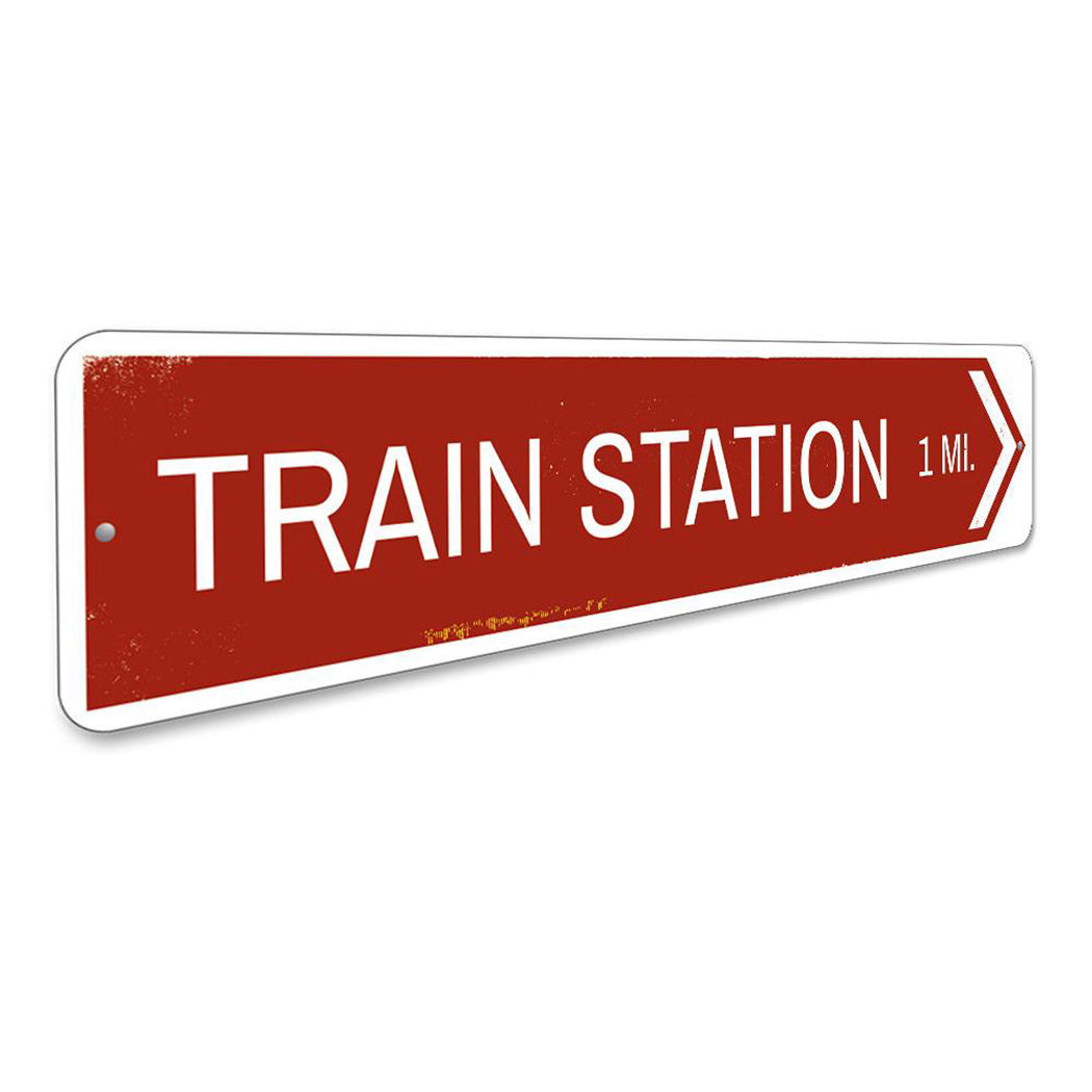 Train Station Arrow Sign