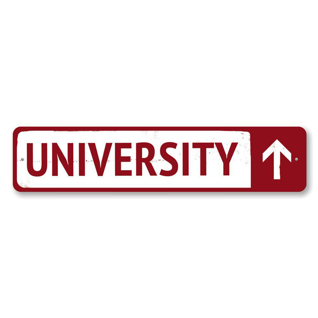 University Metal Sign